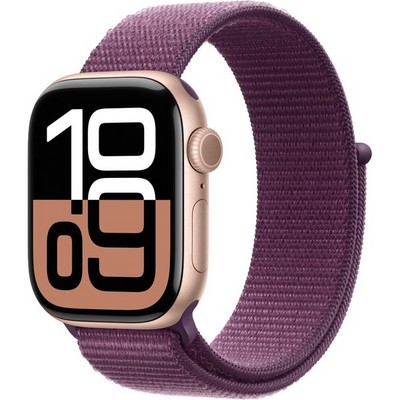 Apple Watch Series 10 GPS 42mm Rose Gold Aluminum Plum Sport Loop - фото 63387