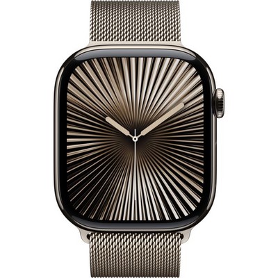 Apple Watch Series 10 GPS + Cellular 46mm S-M/M-L Natural Titanium Milanese Loop - фото 63480