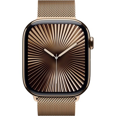 Apple Watch Series 10 GPS + Cellular 46mm S-M/M-L Gold Titanium Milanese Loop - фото 63483