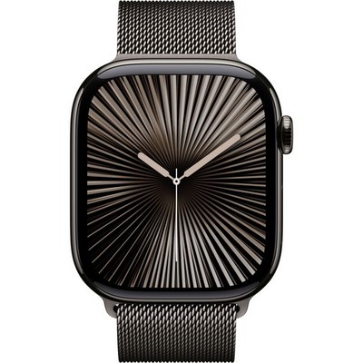 Apple Watch Series 10 GPS + Cellular 46mm S-M/M-L Slate Titanium Milanese Loop - фото 63486