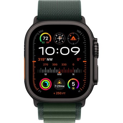 Apple Watch Ultra 2 (2024) GPS + Cellular 49mm Black S/M/L Alpine Loop Dark Green - фото 63512
