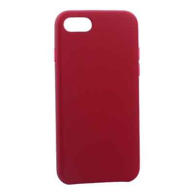 Чехол-накладка кожаная Leather Case для iPhone SE (2020г.)/ 8/ 7 (4.7") Pink fuchsia - Малиновый - фото 16264