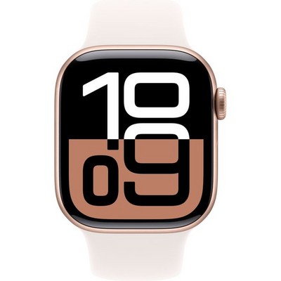 Apple Watch Series 10 GPS 42mm Rose Gold Aluminum S/M/L Light Blush Sport Band - фото 63760