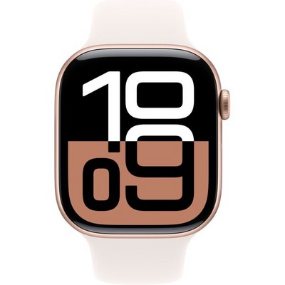 Apple Watch Series 10 GPS 46mm Rose Gold Aluminum S/M/L Light Blush Sport Band - фото 63763