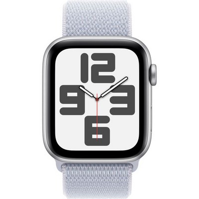 Apple Watch SE 2024 GPS 44mm Silver Aluminium Blue Cloud Sport Loop - фото 64049