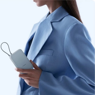 Внешний аккумулятор Xiaomi Power Bank 10000mAh (Integrated Cable) Ice Blue - фото 73829