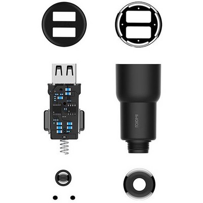 Автомобильное зарядное устройство Xiaomi Car Charger Roidmi 3S + FM 2USB 3.4A Black - фото 76199