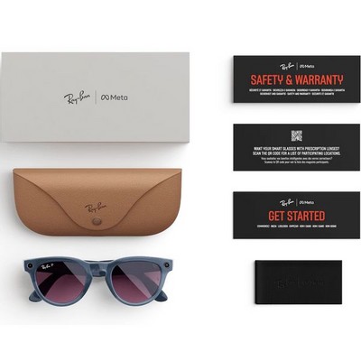 Ray-Ban Headliner Shiny Jeans Transparent/ Dusty Red Polarized M/L - фото 78912