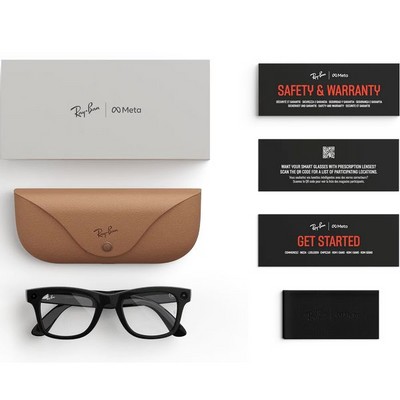 Ray-Ban Wayfarer Shiny Black/ Clear M/L - фото 78984