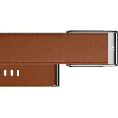 Кожаный люксовый ремешок Whoop LeatherLuxe Straight MG Chestnut/Cream with Titanium - фото 81025