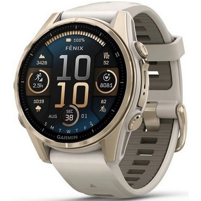 Garmin Fenix 8 43mm Amoled Sapphire  Soft Gold with Dark Sandstone Silicone Band (010-02903-11) - фото 81774