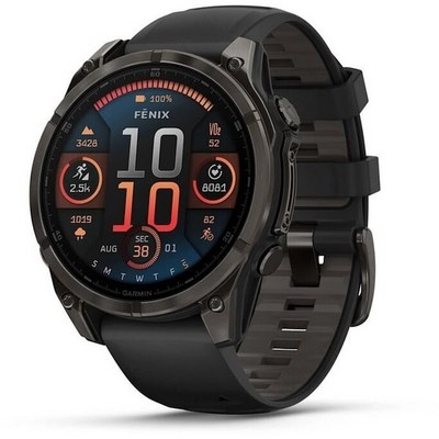 Garmin Fenix 8 47mm Amoled Sapphire Carbon Gray DLC Titanium with Pebble Gray Silicone (010-02904-21) - фото 81788