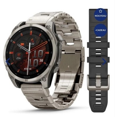 Garmin Fenix 8 47mm Amoled Sapphire Titanium Graphite with Titanium bracelet + Graphite Silicone band (010-02904-40) - фото 81795