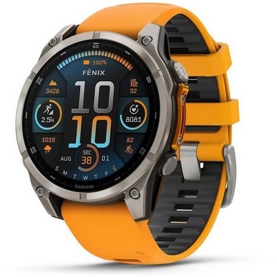 Garmin Fenix 8 47mm Amoled Sapphire Titanium with Spark Orange Silicone (010-02904-11) - фото 81802
