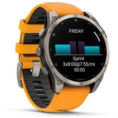 Garmin Fenix 8 47mm Amoled Sapphire Titanium with Spark Orange Silicone (010-02904-11) - фото 81803