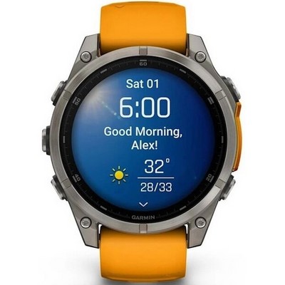 Garmin Fenix 8 47mm Amoled Sapphire Titanium with Spark Orange Silicone (010-02904-11) - фото 81804