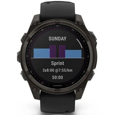 Garmin Fenix 8 47mm Solar Sapphire Carbon Gray Titanium with Black/Pebble Silicone (010-02906-11) - фото 81812