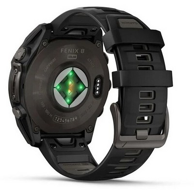 Garmin Fenix 8 47mm Solar Sapphire Carbon Gray Titanium with Black/Pebble Silicone (010-02906-11) - фото 81813