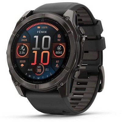 Garmin Fenix 8 51mm Amoled Sapphire Carbon Gray DLC Titanium with Pebble Gray Silicone (010-02905-21) - фото 81830