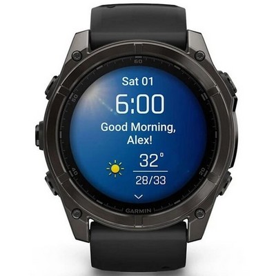 Garmin Fenix 8 51mm Amoled Sapphire Carbon Gray DLC Titanium with Pebble Gray Silicone (010-02905-21) - фото 81832