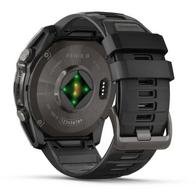 Garmin Fenix 8 51mm Amoled Sapphire Carbon Gray DLC Titanium with Pebble Gray Silicone (010-02905-21) - фото 81834