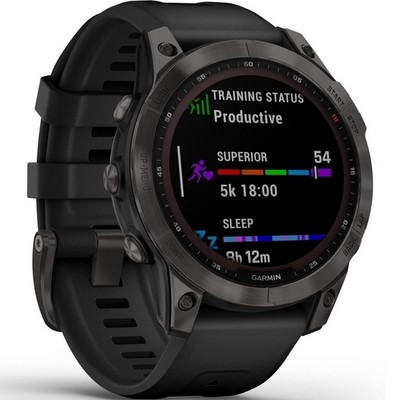 Garmin Fenix 7 Sapphire Solar Black DLC wt Black Band (Official RFB) (010-02540-34) - фото 82222