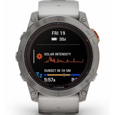 Garmin Fenix 7X Pro Sapphire Solar Titanium wt Fog Gray Band (010-02778-14) - фото 82227