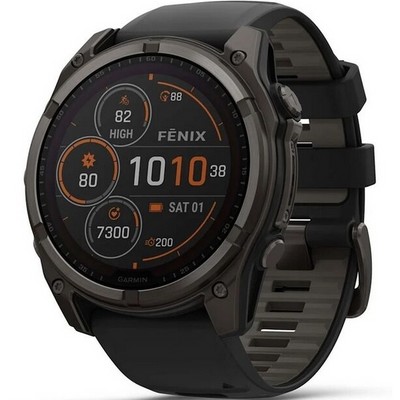 Garmin Fenix 8 51mm Solar Sapphire Carbon Gray Titanium with Black/Pebble Silicone (010-02907-10) - фото 82247