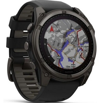 Garmin Fenix 8 51mm Solar Sapphire Carbon Gray Titanium with Black/Pebble Silicone (010-02907-10) - фото 82249