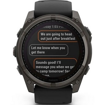 Garmin Fenix 8 51mm Solar Sapphire Carbon Gray Titanium with Black/Pebble Silicone (010-02907-10) - фото 82250