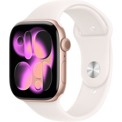 Apple Watch Series 11, 46 mm, Rose Gold Aluminium Light Blush Sport Band SM/ML - фото 83304