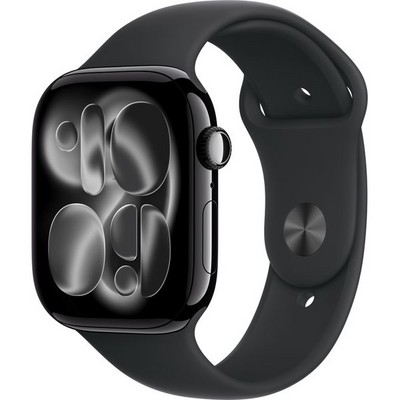 Apple Watch Series 11, 46 mm, Jet Black Aluminium Black Sport Band SM/ML - фото 83324