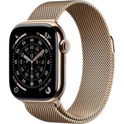 Apple Watch Series 11, 42 mm, Gold Titanium Milanese Loop - фото 83375
