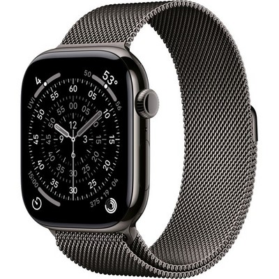 Apple Watch Series 11, 46 mm, S-M/M-L Slate Titanium Milanese Loop - фото 83396