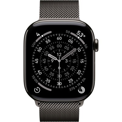 Apple Watch Series 11, 46 mm, S-M/M-L Slate Titanium Milanese Loop - фото 83397