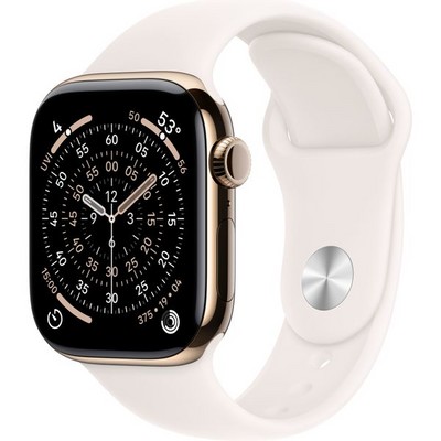 Apple Watch Series 11, 42 mm, Gold Titanium Light Blush Sport Band SM/ML - фото 84263