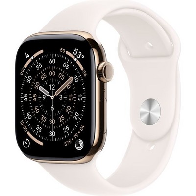 Apple Watch Series 11, 46 mm, Gold Titanium Light Blush Sport Band SM/ML - фото 84273