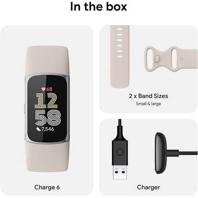Fitbit Charge 6 Tracker Porcelain - фото 84287