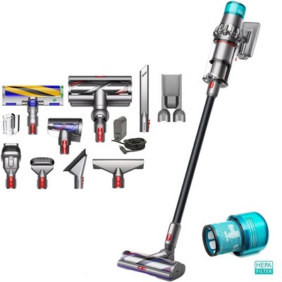 Dyson v15 Detect Absolute Total Clean, серебристый - фото 84709