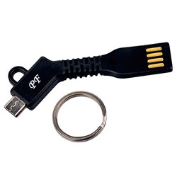 Дата-кабель USB microUSB брелок черный
