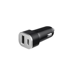 Автомобильное зарядное устройство Deppa Quick Charge 3.0 D-11293 18 Вт (USB + Type-C) Черный