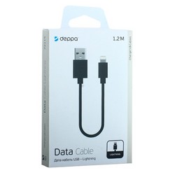 Дата-кабель USB Deppa D-72115 8-pin Lightning 1.2м Черный