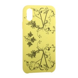 Чехол-накладка силиконовый Silicone Cover для iPhone XS/ X (5.8") Узор Желтый