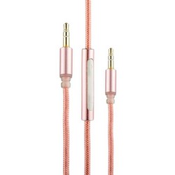 Кабель с микрофоном COTECi S3 Nylon Audio line with Mic CS5059-MRG 3.5mm (1.5 м) Розовое золото