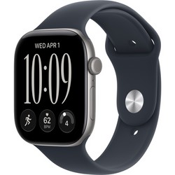Apple Watch Series 12 46mm GPS Space Gray Aluminum Case with Navy Blue Sport Band SM/ML
