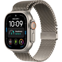 Apple Watch Ultra 4 49mm GPS + Cellular Natural Titanium Case with Natural Titanium Milanese Loop S/M/L
