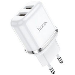 Адаптер питания Hoco N4 Aspiring dual port charger Apple&amp;Android (2USB: 5V max 2.4A) Белый