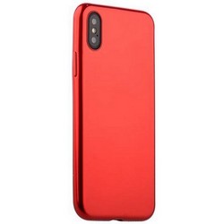 Чехол-накладка силиконовый J-case Shiny Glazed Series 0.5mm для iPhone XS/ X (5.8") Jet Red Красный
