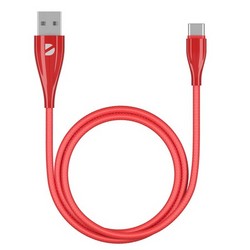 Дата-кабель USB Deppa D-72290 USB - Type-C Ceramic (1.0м) Красный