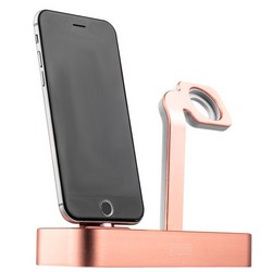 Док-станция COTECi Base5 Dock для Apple Watch &amp; iPhone X/ 8 Plus/ 8/ SE 2in1 stand CS2095-MRG Pink-gold - Розовое золото